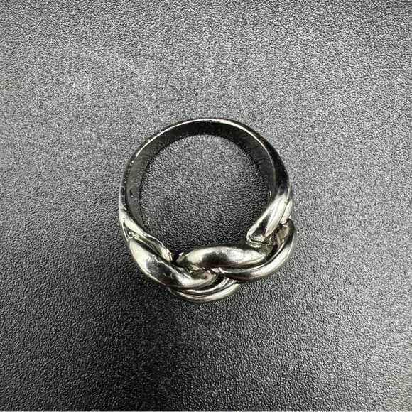 Chunky Silver Tone Braided Knot Thumb? Ring Size 8.5 - Picture 7 of 11